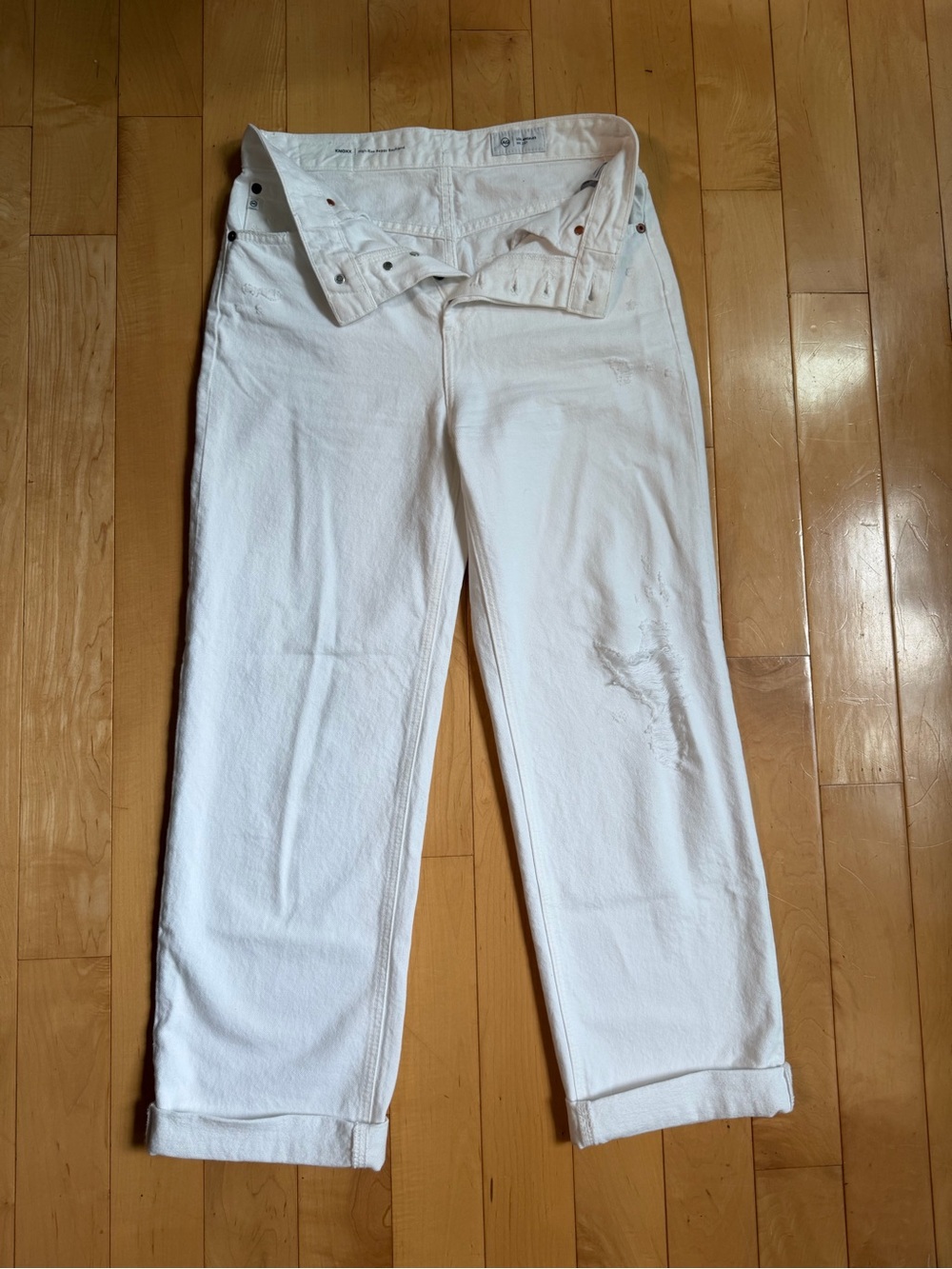 Ag Adriano Goldschmied White Boyfriend Jeans